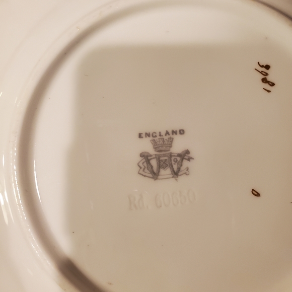 Bone China plate, gold edging, England, stamped, numbered, vintage - Picture 6 of 6